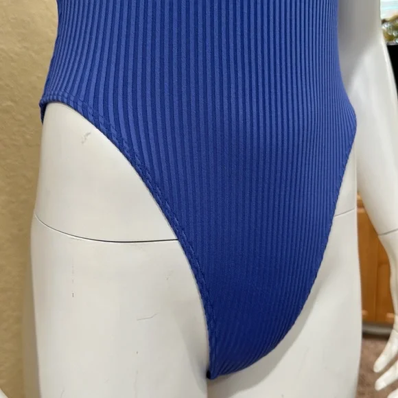 Forever 21 lavender/sky blue tank bodysuit with tie halter neck, size medium - Picture 7 of 8